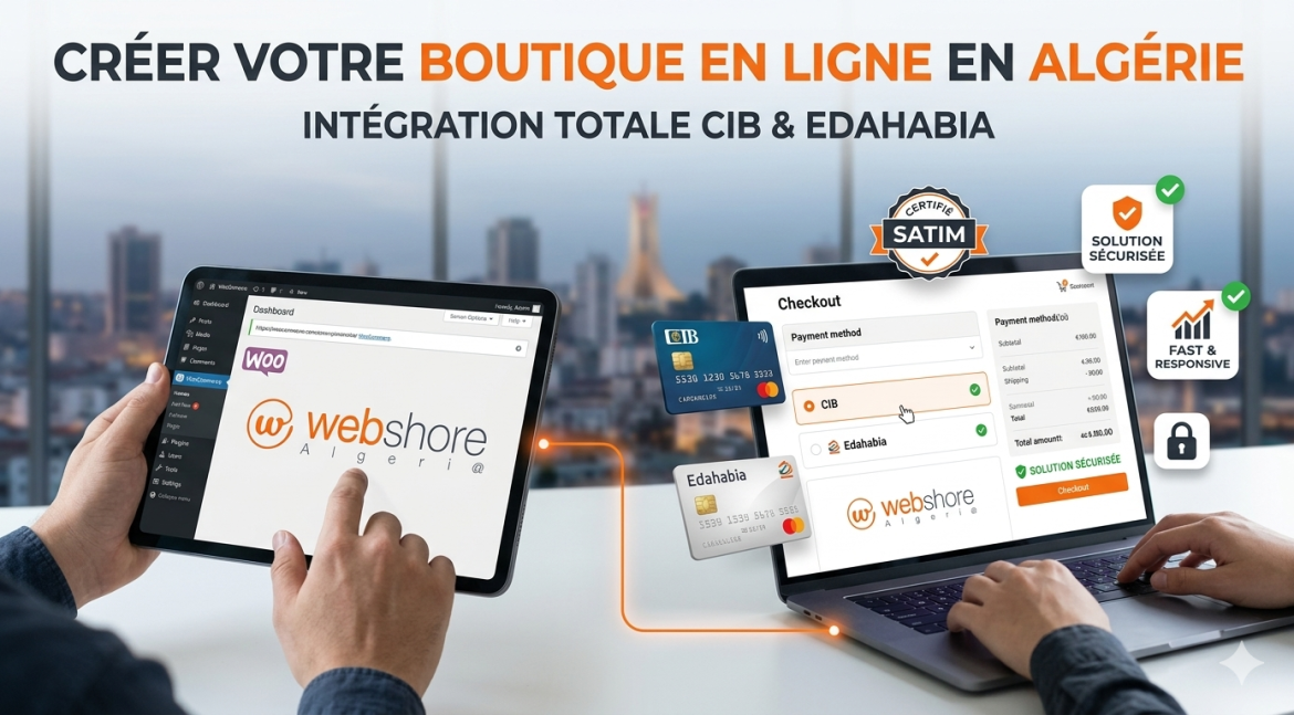 Solution création boutique e-commerce Algérie par Webshore Algeria avec paiement CIB & Edahabia